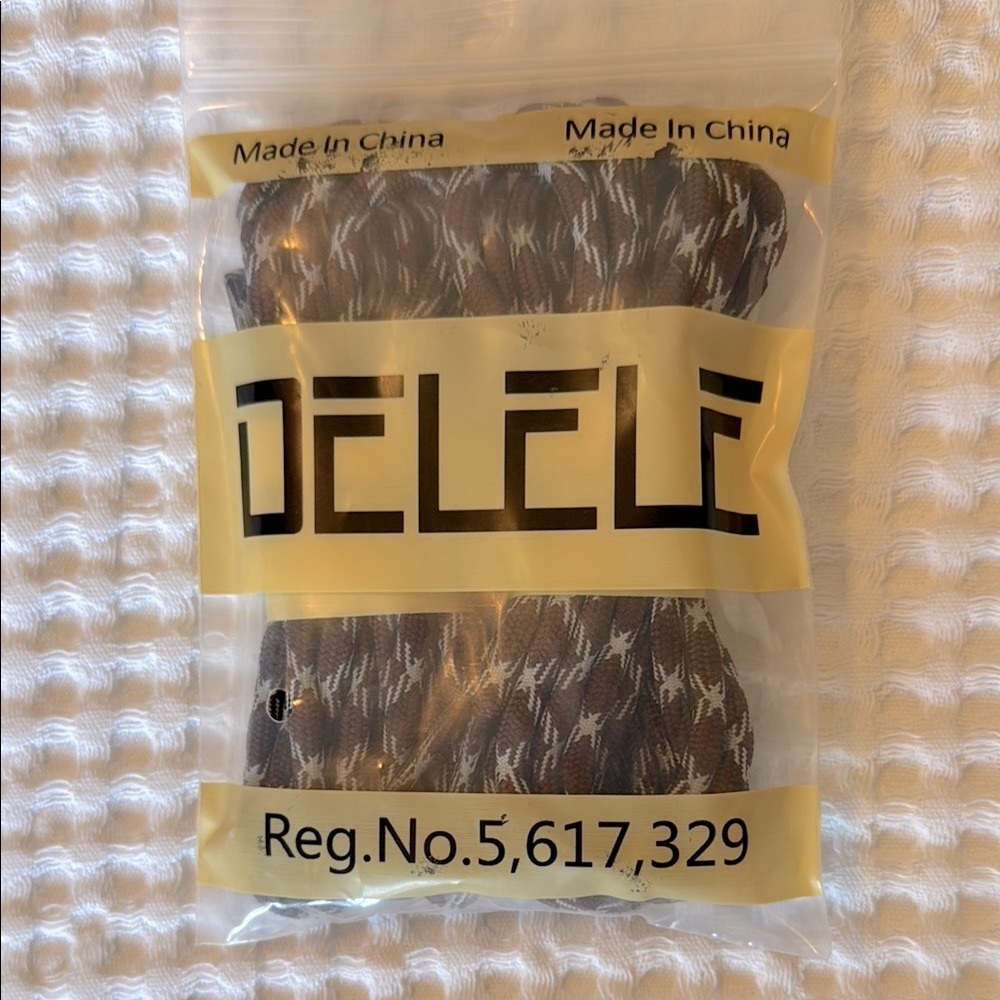 DELELE Brown Patterned Shoelaces